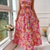 Conjunto con estampado floral Top bandeau & Falda