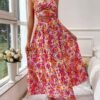 Conjunto con estampado floral Top bandeau & Falda